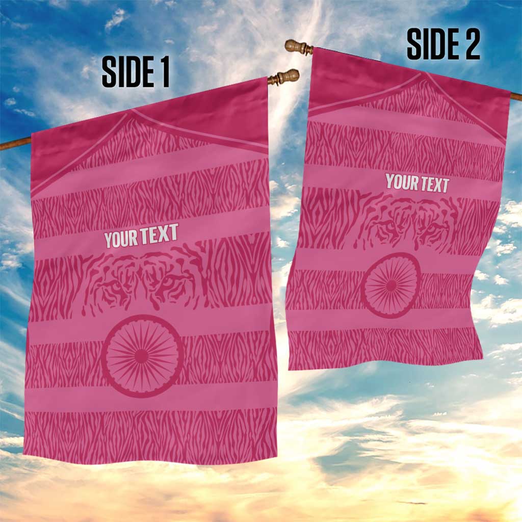 Custom India Football 2026 Garden Flag Come On Blue Tigresses - Pink Version