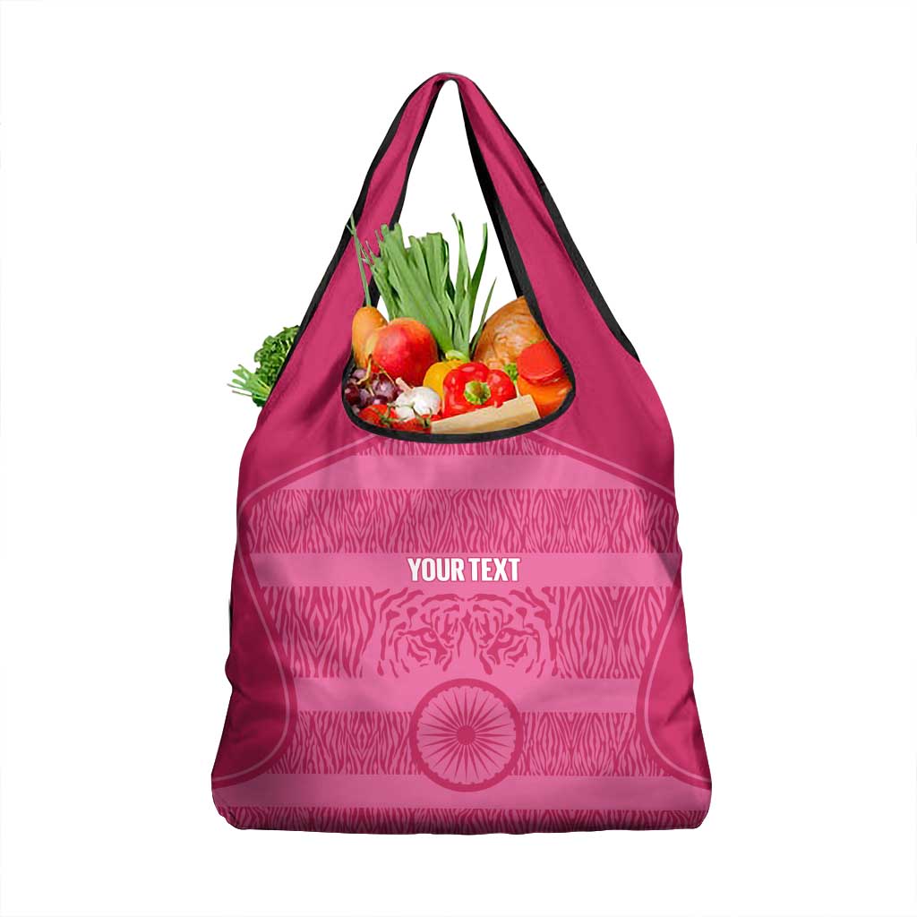 Custom India Football 2026 Grocery Bag Come On Blue Tigresses - Pink Version