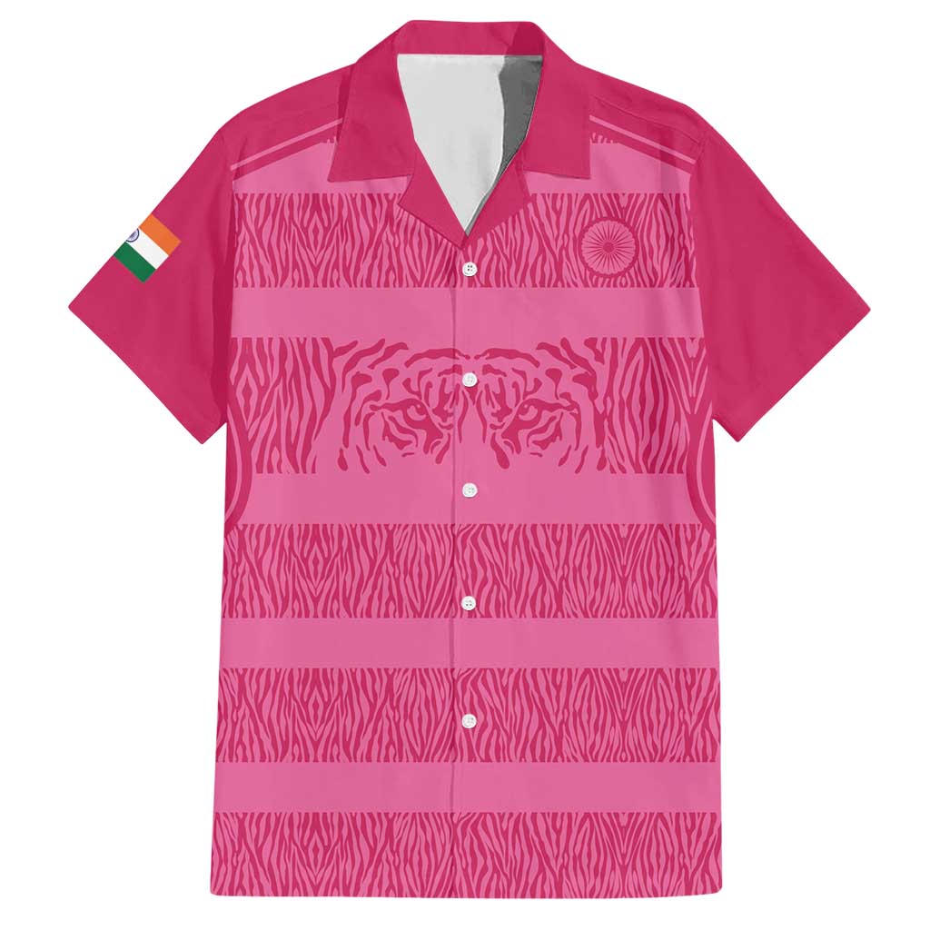 Custom India Football 2026 Hawaiian Shirt Come On Blue Tigresses - Pink Version