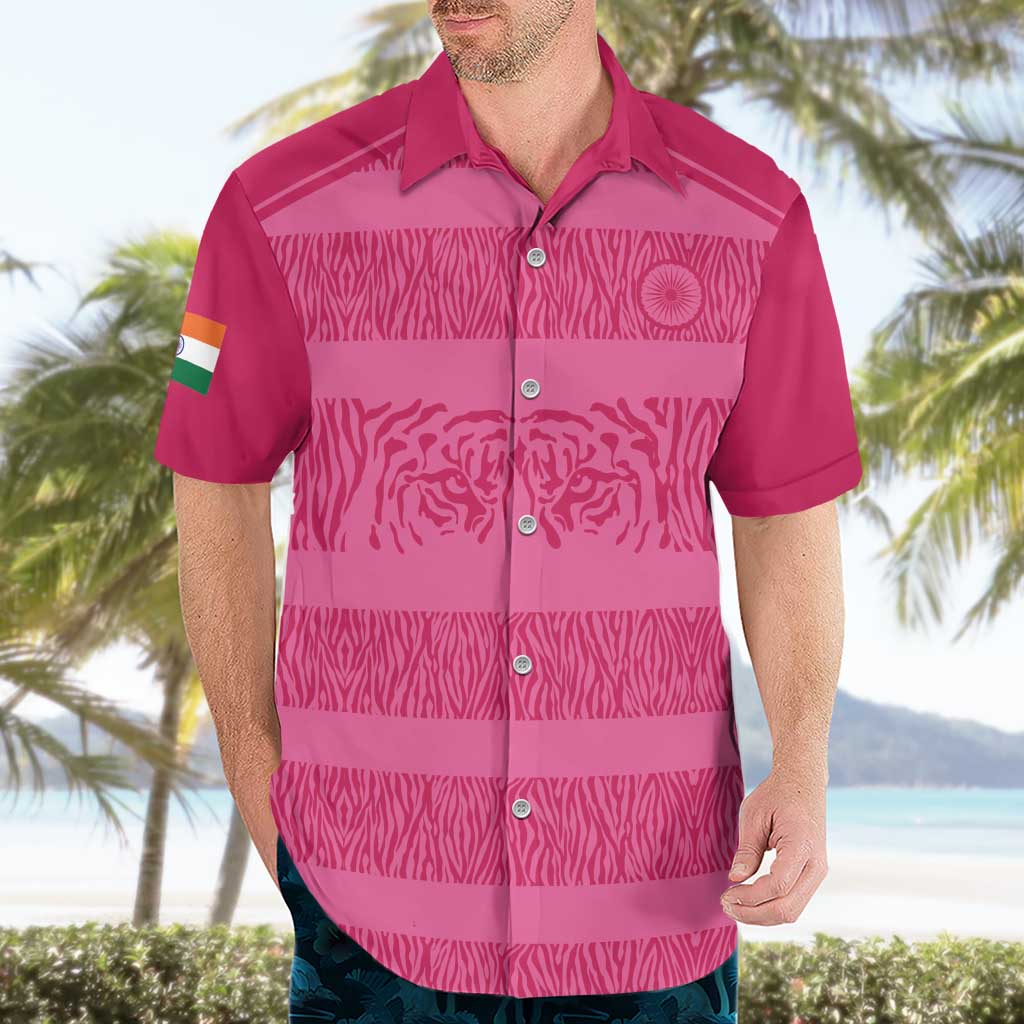 Custom India Football 2026 Hawaiian Shirt Come On Blue Tigresses - Pink Version