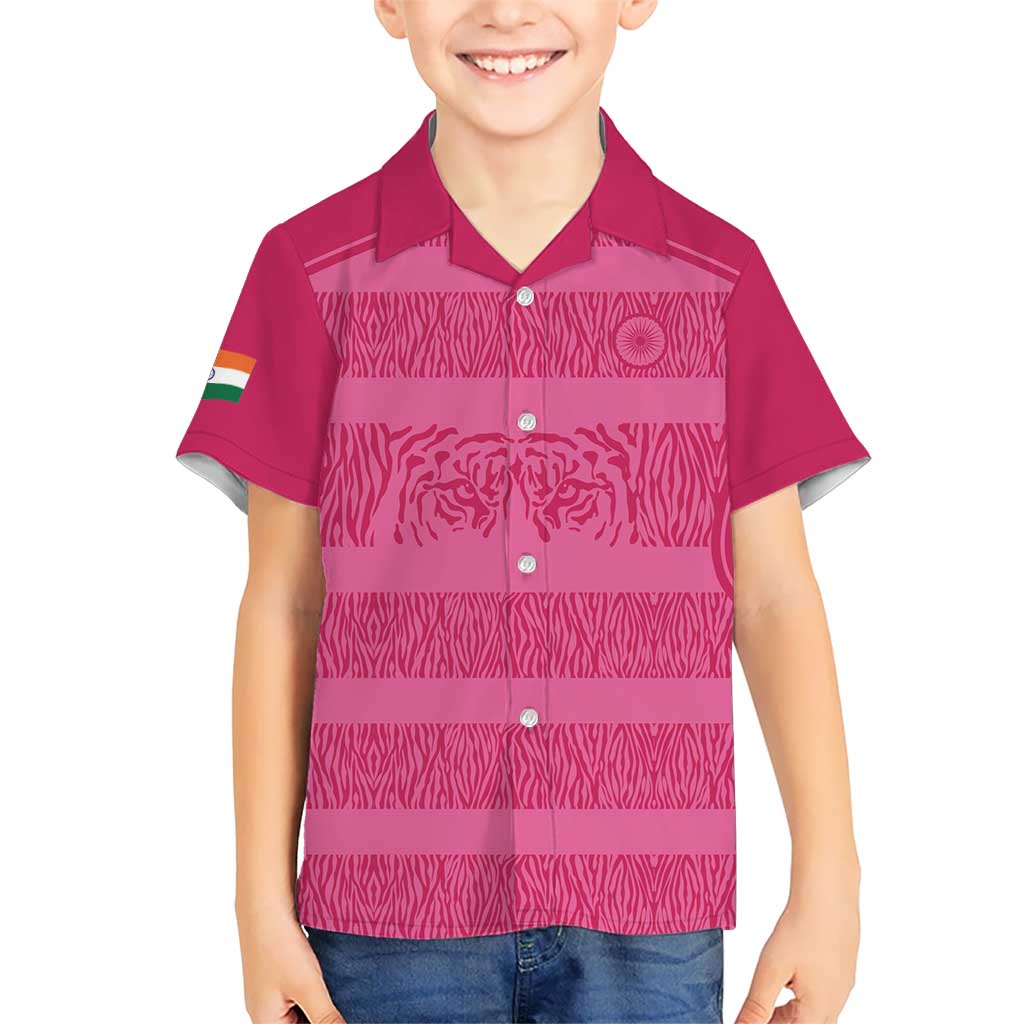 Custom India Football 2026 Hawaiian Shirt Come On Blue Tigresses - Pink Version