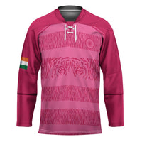 Custom India Football 2026 Hockey Jersey Come On Blue Tigresses - Pink Version