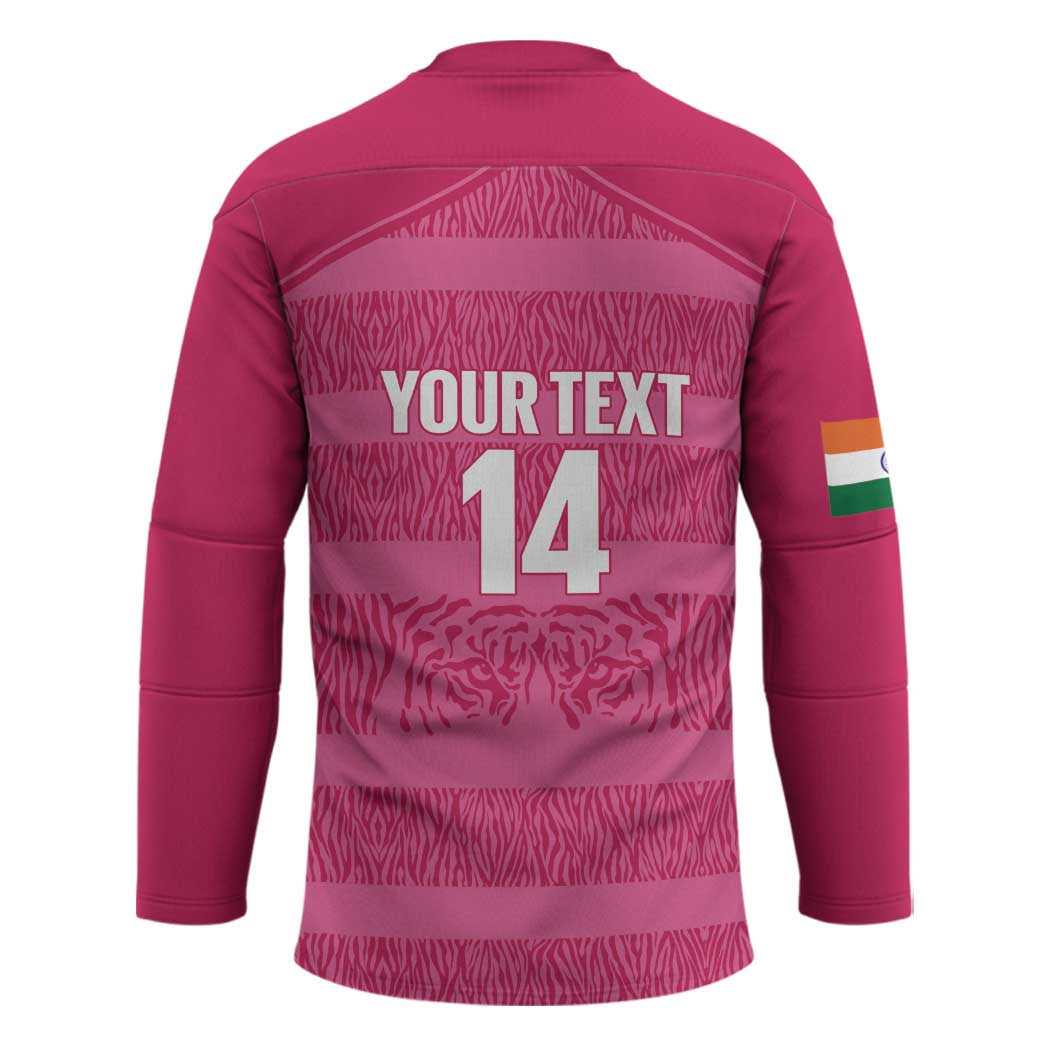 Custom India Football 2026 Hockey Jersey Come On Blue Tigresses - Pink Version