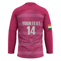 Custom India Football 2026 Hockey Jersey Come On Blue Tigresses - Pink Version
