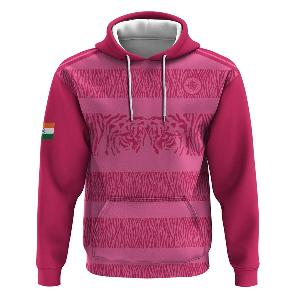 Custom India Football 2026 Hoodie Come On Blue Tigresses - Pink Version