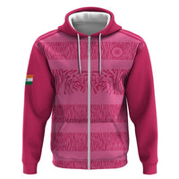Custom India Football 2026 Hoodie Come On Blue Tigresses - Pink Version