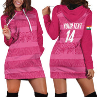 Custom India Football 2026 Hoodie Dress Come On Blue Tigresses - Pink Version