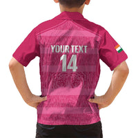 Custom India Football 2026 Kid Hawaiian Shirt Come On Blue Tigresses - Pink Version