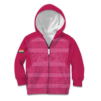 Custom India Football 2026 Kid Hoodie Come On Blue Tigresses - Pink Version