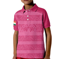 Custom India Football 2026 Kid Polo Shirt Come On Blue Tigresses - Pink Version