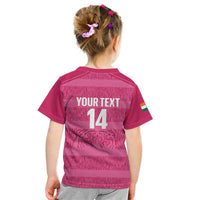 Custom India Football 2026 Kid T Shirt Come On Blue Tigresses - Pink Version