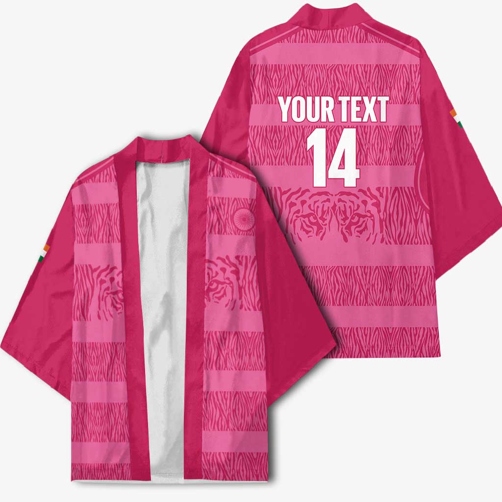 Custom India Football 2026 Kimono Come On Blue Tigresses - Pink Version