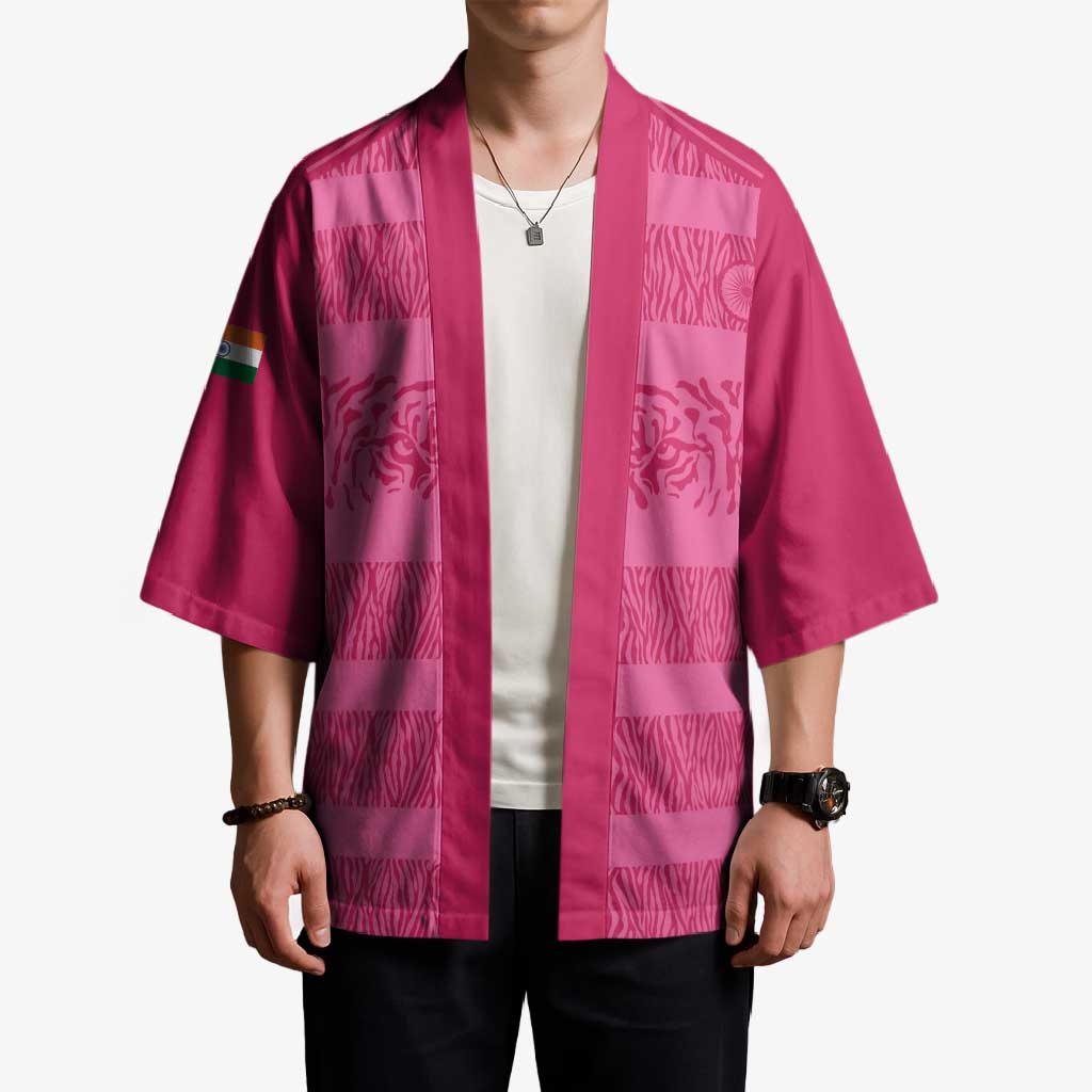 Custom India Football 2026 Kimono Come On Blue Tigresses - Pink Version