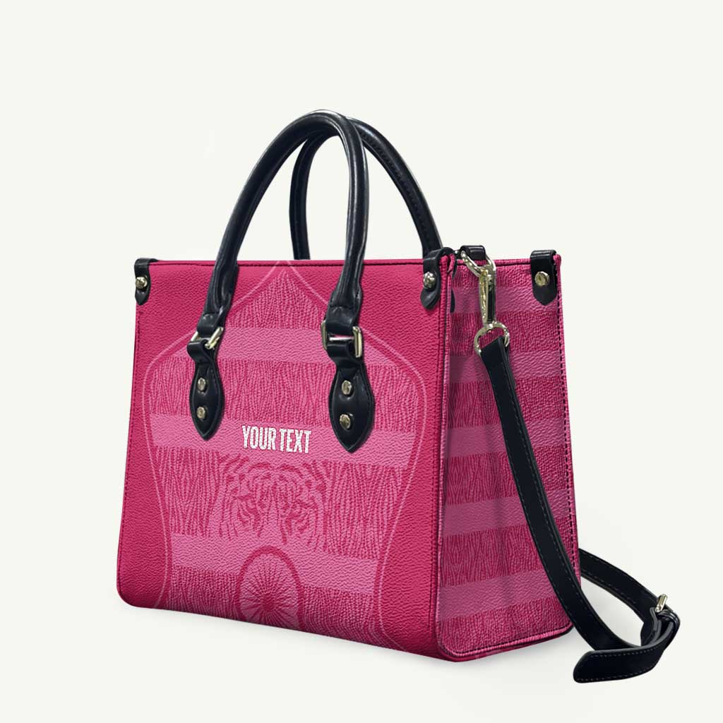 Custom India Football 2026 Leather Bag Come On Blue Tigresses - Pink Version