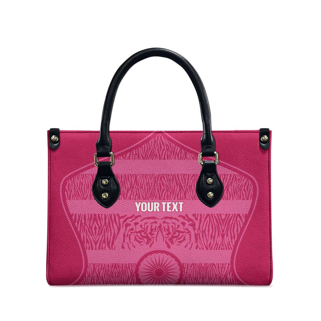 Custom India Football 2026 Leather Bag Come On Blue Tigresses - Pink Version
