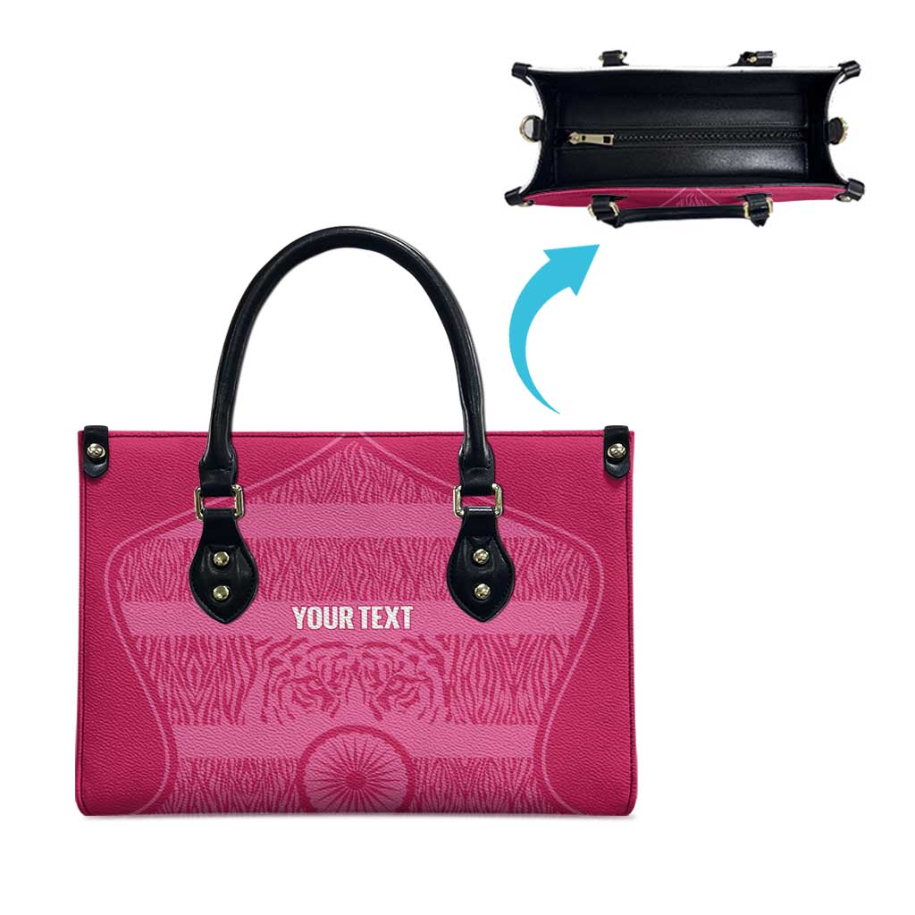 Custom India Football 2026 Leather Bag Come On Blue Tigresses - Pink Version