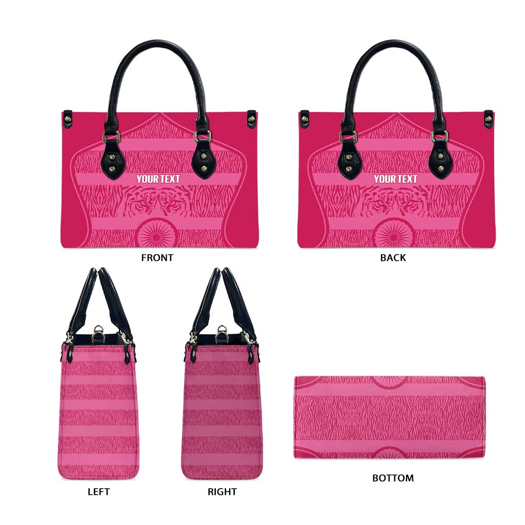 Custom India Football 2026 Leather Bag Come On Blue Tigresses - Pink Version