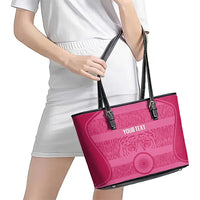 Custom India Football 2026 Leather Tote Bag Come On Blue Tigresses - Pink Version