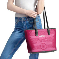 Custom India Football 2026 Leather Tote Bag Come On Blue Tigresses - Pink Version