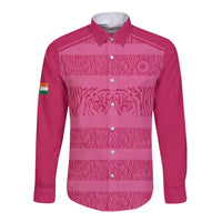 Custom India Football 2026 Long Sleeve Button Shirt Come On Blue Tigresses - Pink Version