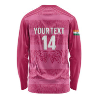 Custom India Football 2026 Long Sleeve Shirt Come On Blue Tigresses - Pink Version