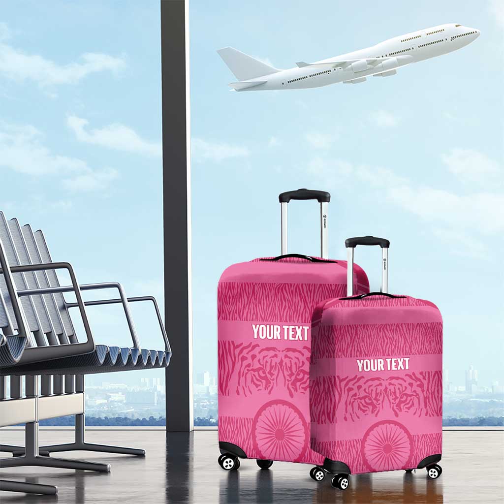 Custom India Football 2026 Luggage Cover Come On Blue Tigresses - Pink Version