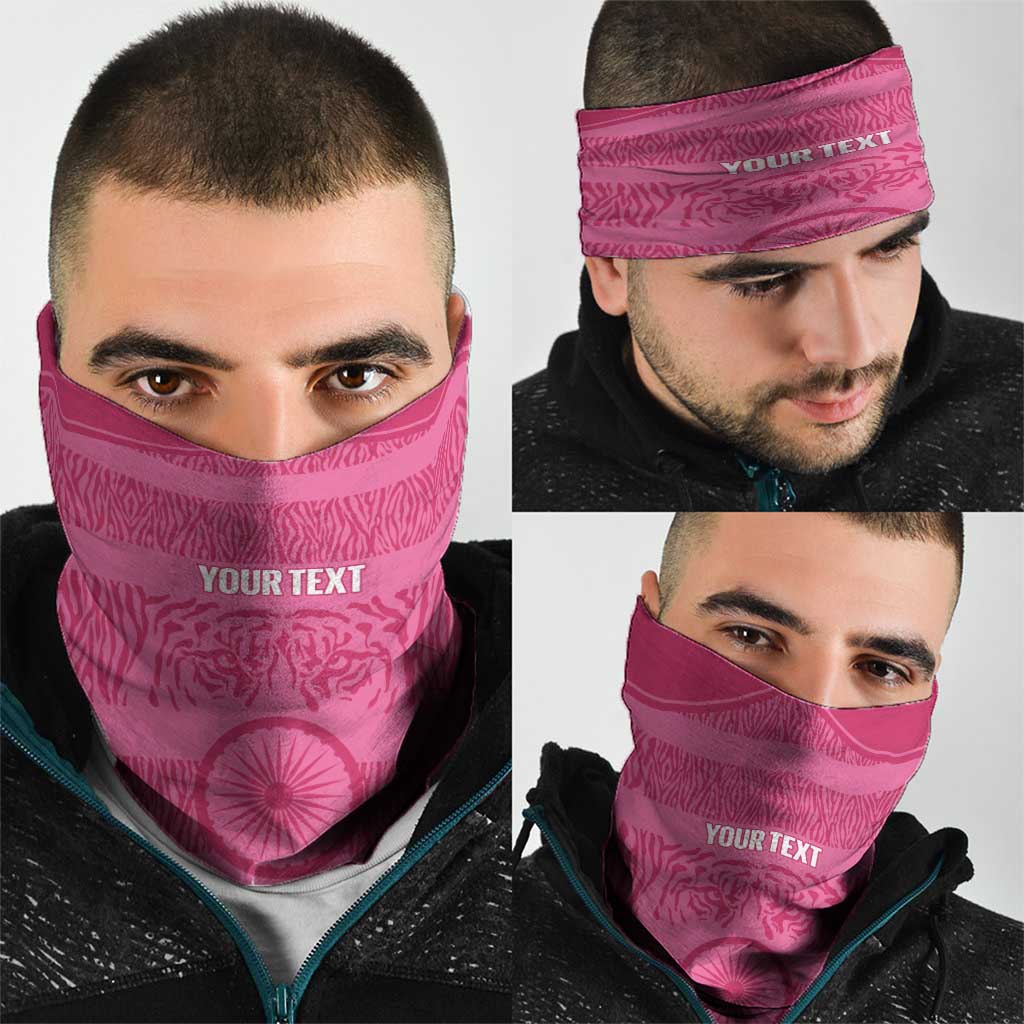 Custom India Football 2026 Neck Gaiter Come On Blue Tigresses - Pink Version