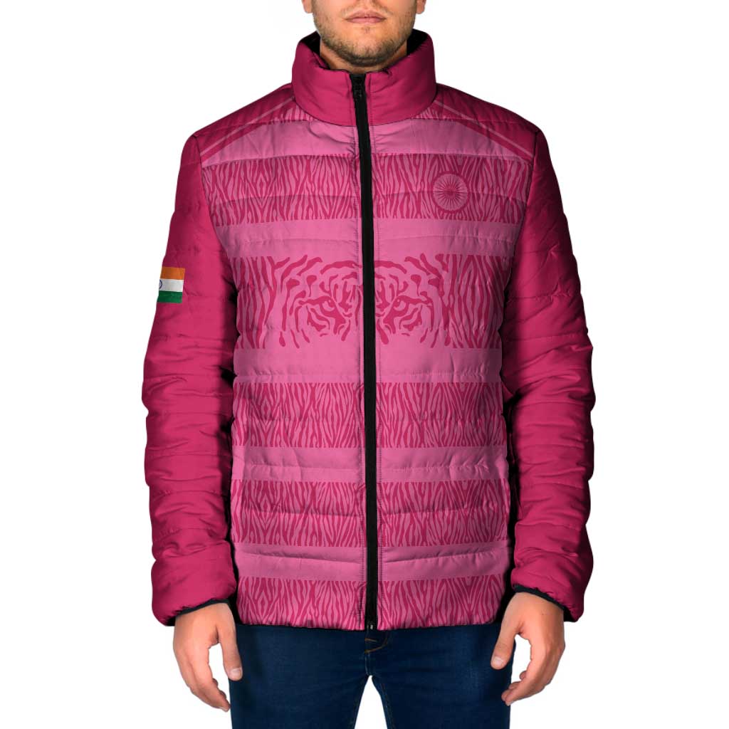 Custom India Football 2026 Padded Jacket Come On Blue Tigresses - Pink Version