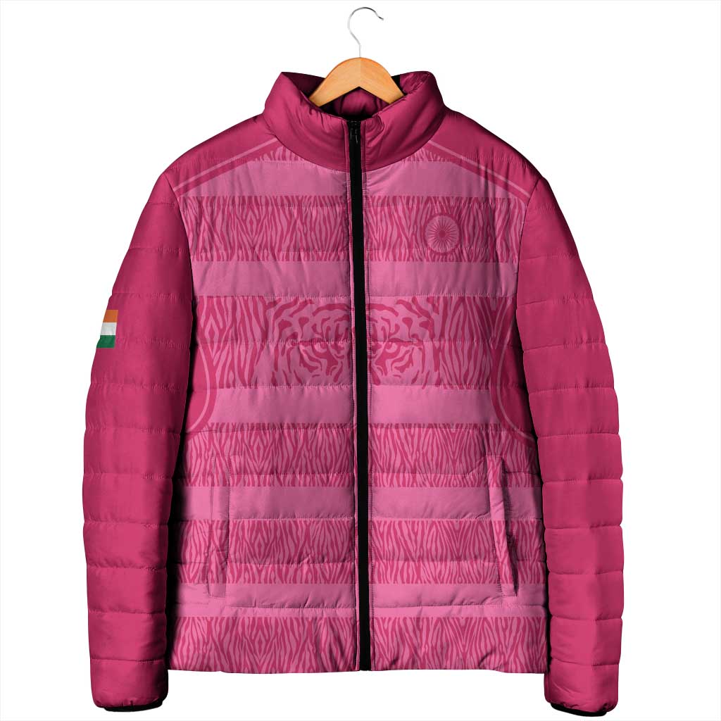 Custom India Football 2026 Padded Jacket Come On Blue Tigresses - Pink Version