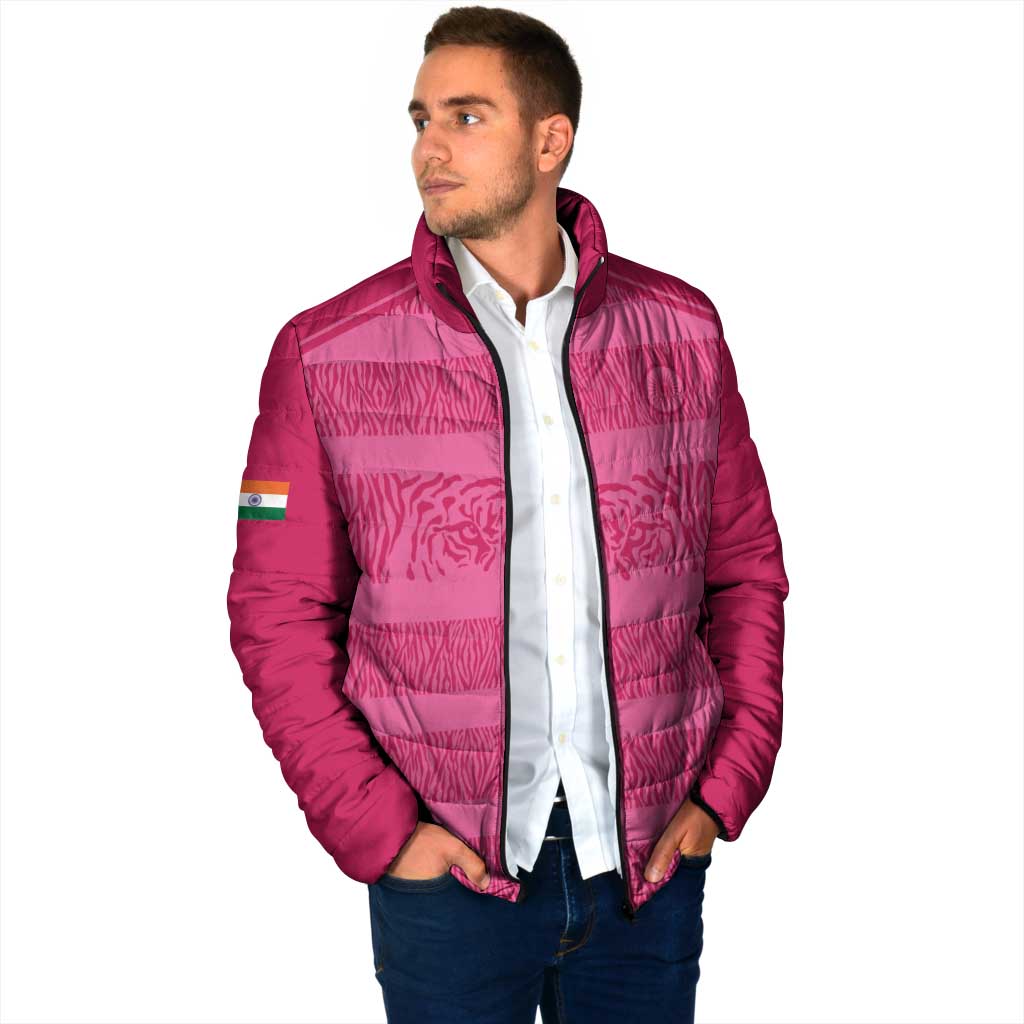 Custom India Football 2026 Padded Jacket Come On Blue Tigresses - Pink Version