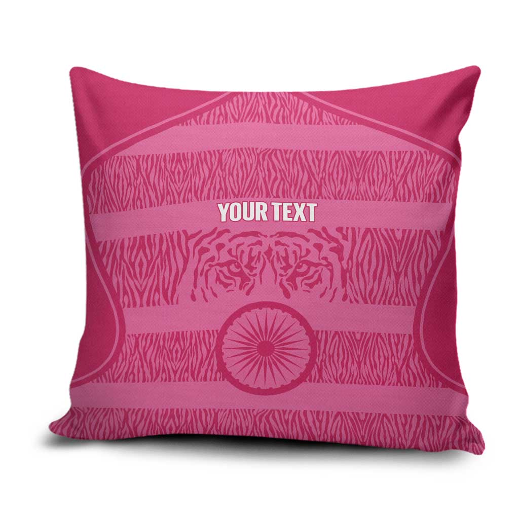 Custom India Football 2026 Pillow Cover Come On Blue Tigresses - Pink Version