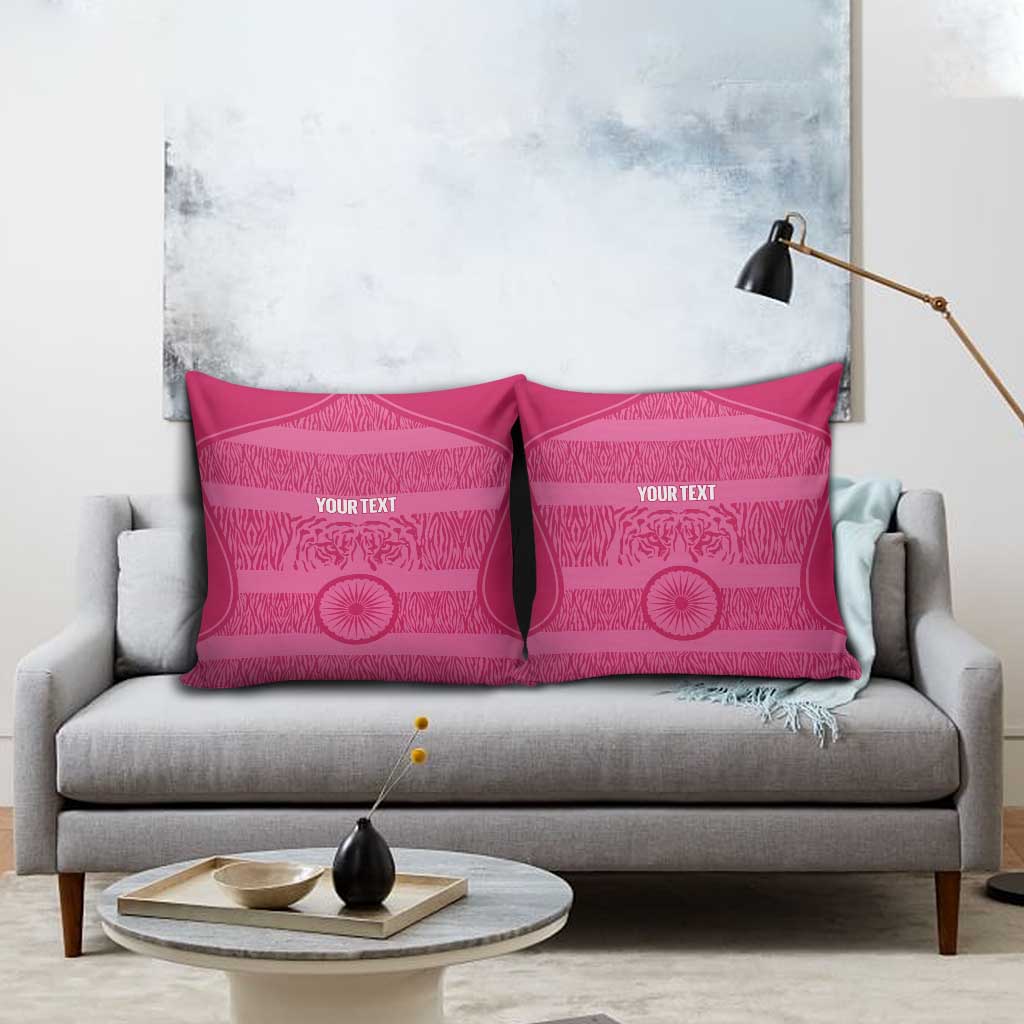 Custom India Football 2026 Pillow Cover Come On Blue Tigresses - Pink Version