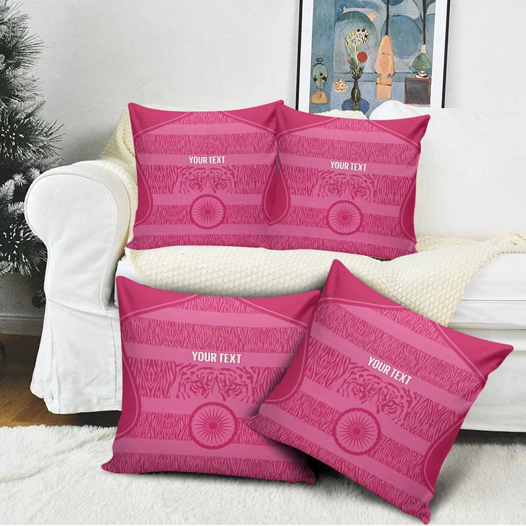 Custom India Football 2026 Pillow Cover Come On Blue Tigresses - Pink Version