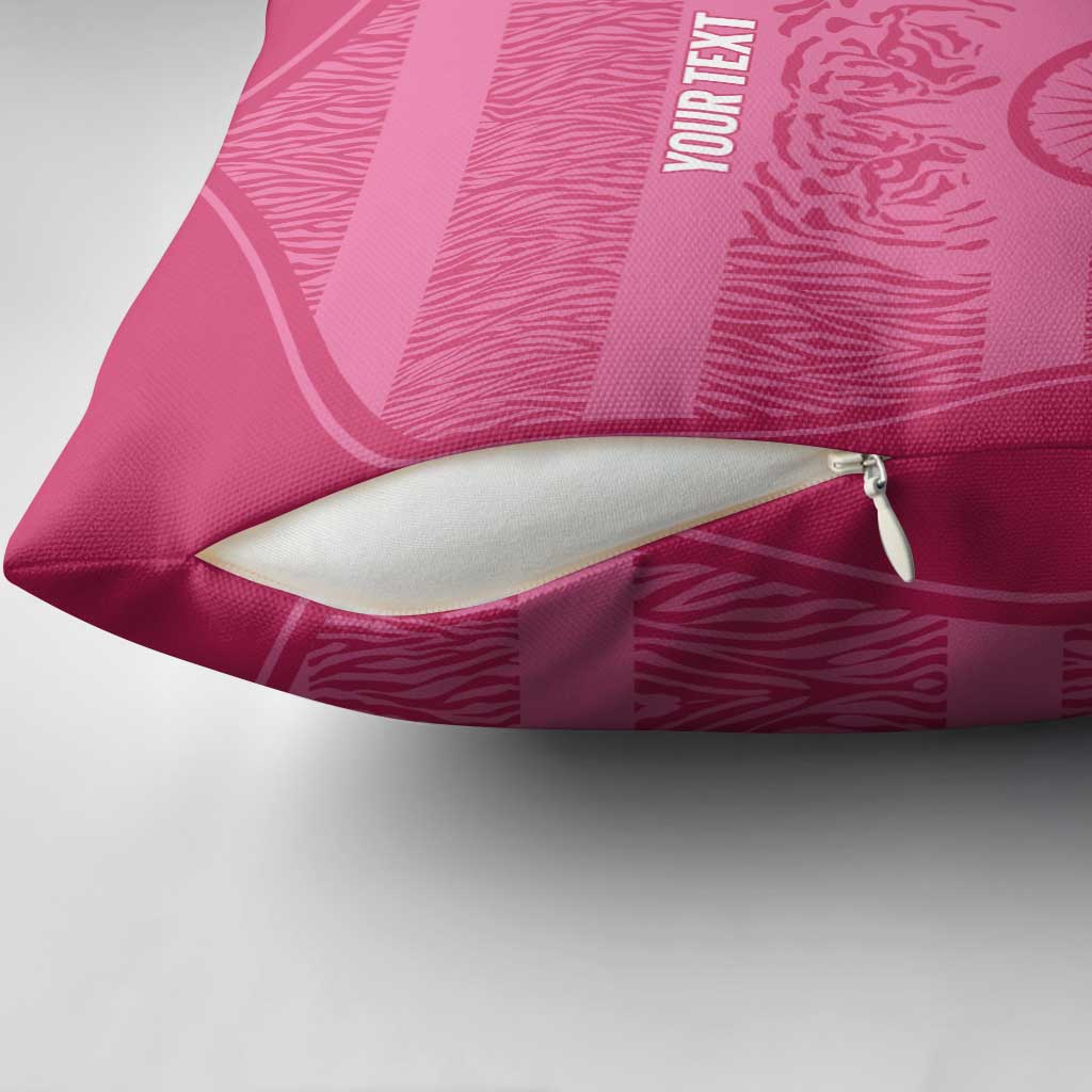 Custom India Football 2026 Pillow Cover Come On Blue Tigresses - Pink Version
