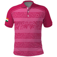 Custom India Football 2026 Polo Shirt Come On Blue Tigresses - Pink Version