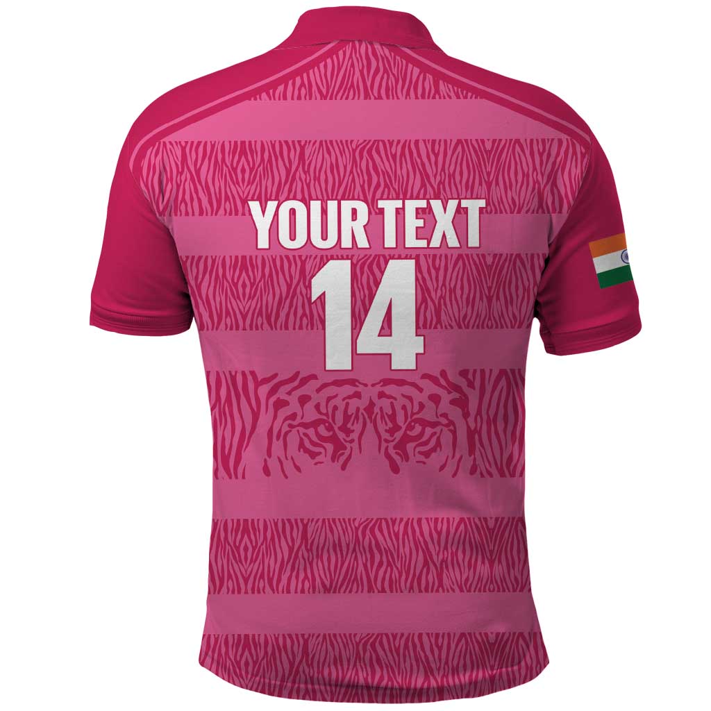 Custom India Football 2026 Polo Shirt Come On Blue Tigresses - Pink Version