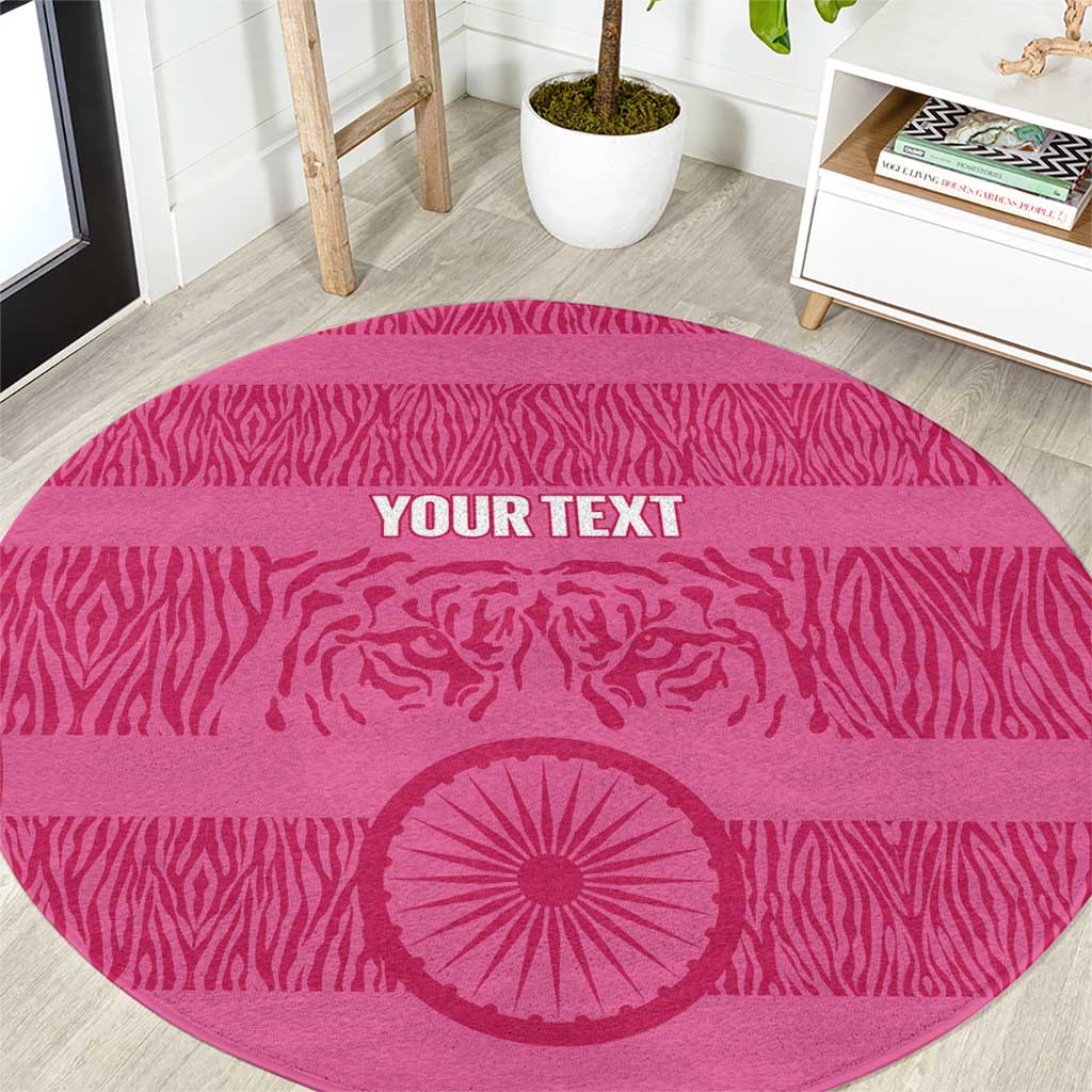 Custom India Football 2026 Round Carpet Come On Blue Tigresses - Pink Version