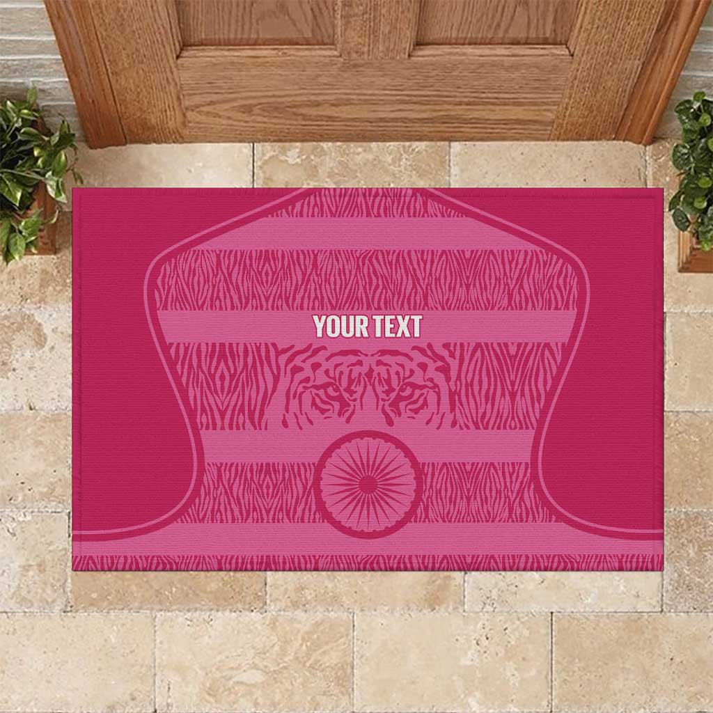 Custom India Football 2026 Rubber Doormat Come On Blue Tigresses - Pink Version