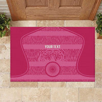 Custom India Football 2026 Rubber Doormat Come On Blue Tigresses - Pink Version