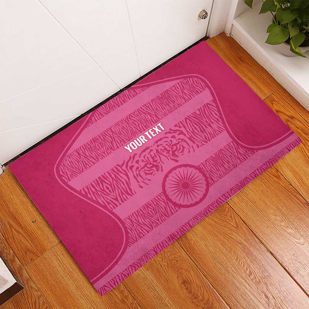 Custom India Football 2026 Rubber Doormat Come On Blue Tigresses - Pink Version