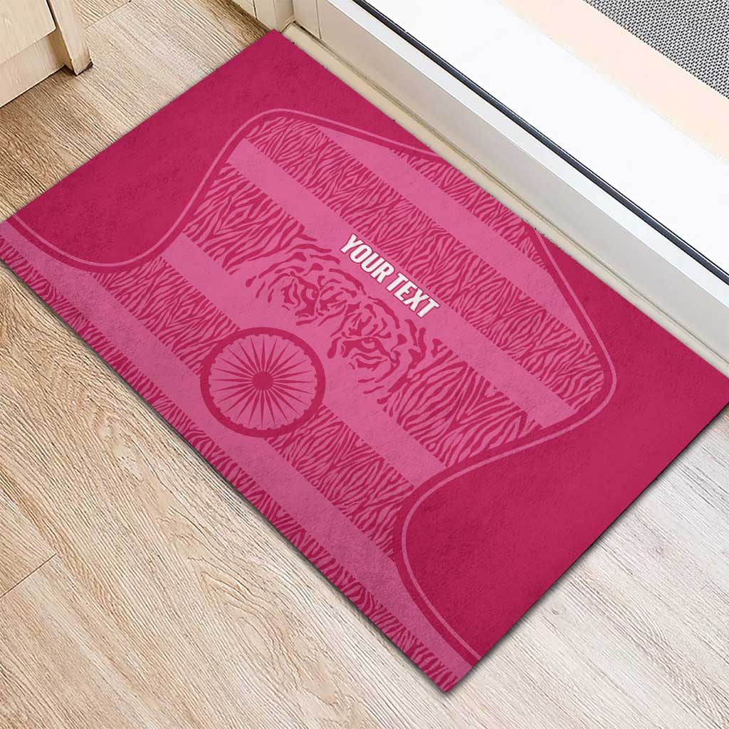 Custom India Football 2026 Rubber Doormat Come On Blue Tigresses - Pink Version