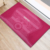 Custom India Football 2026 Rubber Doormat Come On Blue Tigresses - Pink Version