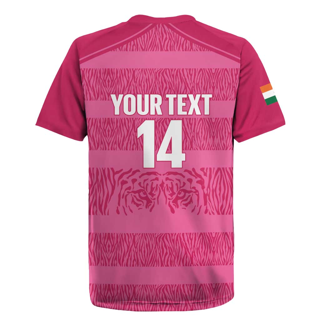 Custom India Football 2026 Rugby Jersey Come On Blue Tigresses - Pink Version