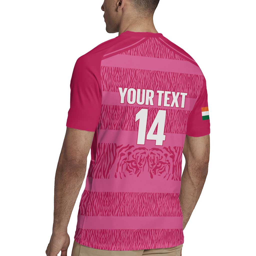 Custom India Football 2026 Rugby Jersey Come On Blue Tigresses - Pink Version