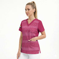 Custom India Football 2026 Scrub Top Come On Blue Tigresses - Pink Version