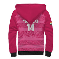 Custom India Football 2026 Sherpa Hoodie Come On Blue Tigresses - Pink Version