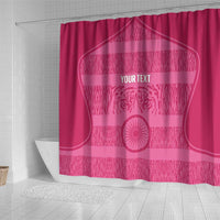 Custom India Football 2026 Shower Curtain Come On Blue Tigresses - Pink Version