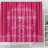 Custom India Football 2026 Shower Curtain Come On Blue Tigresses - Pink Version