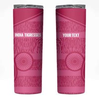 Custom India Football 2026 Skinny Tumbler Come On Blue Tigresses - Pink Version