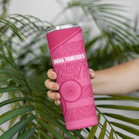 Custom India Football 2026 Skinny Tumbler Come On Blue Tigresses - Pink Version